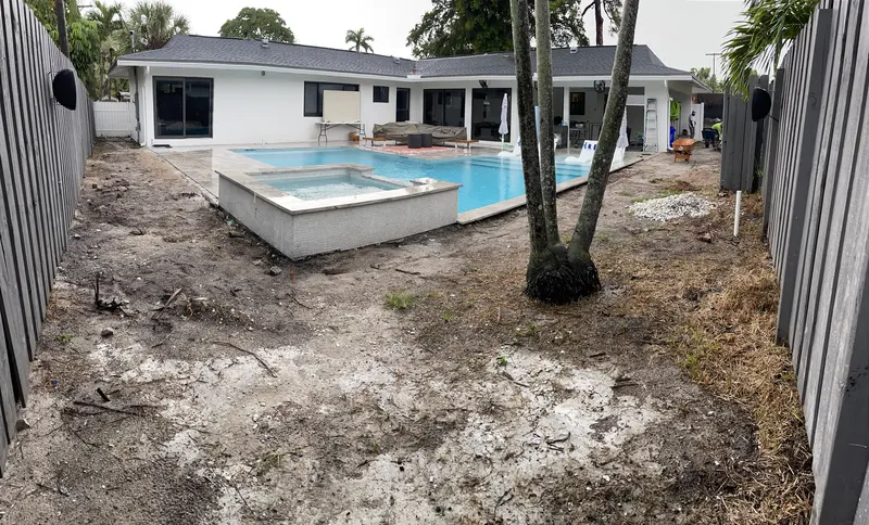 Before: backyard putting green, start to finish in Boynton Beach, FL