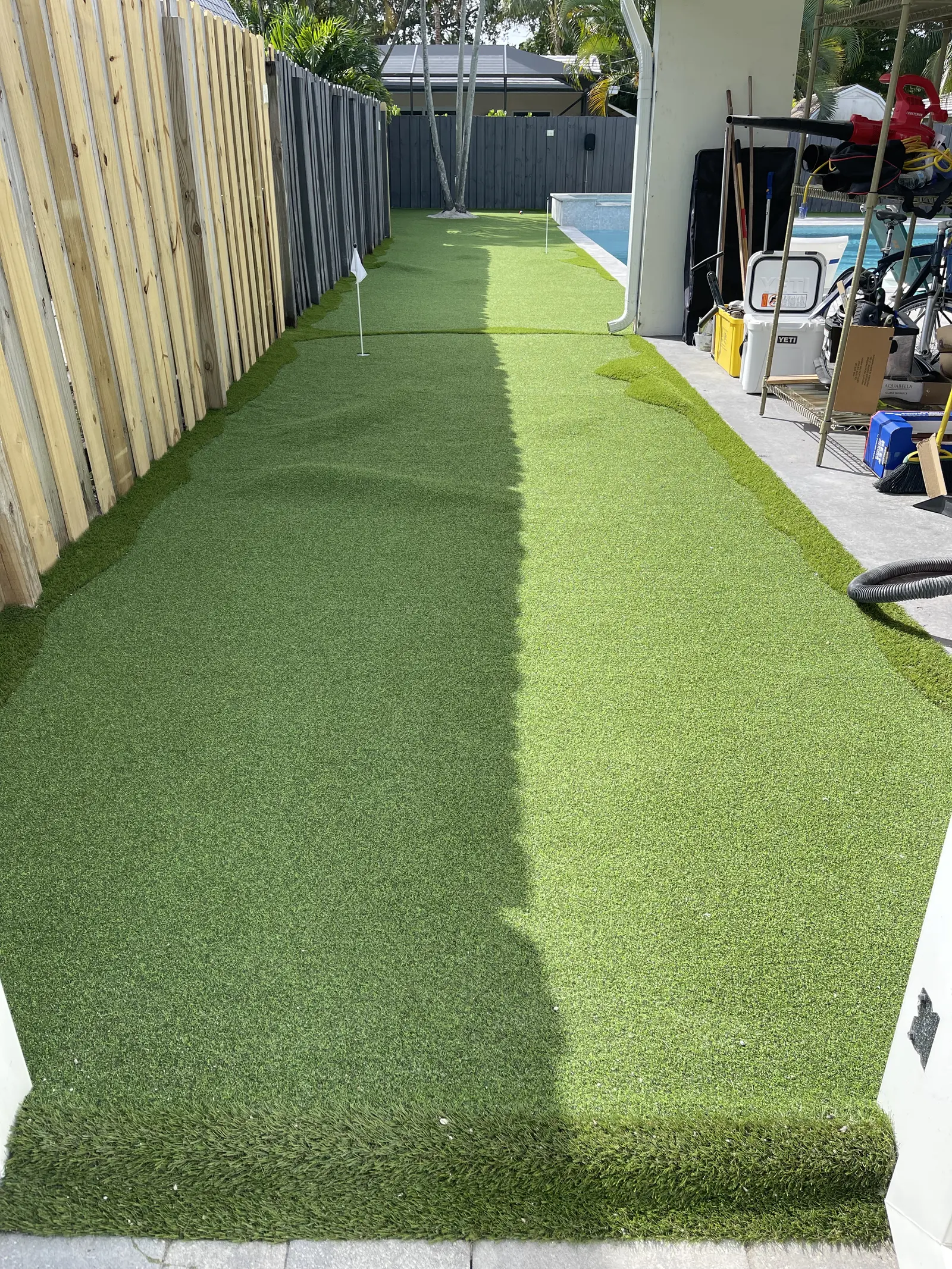 After: backyard putting green, start to finish in Boynton Beach, FL