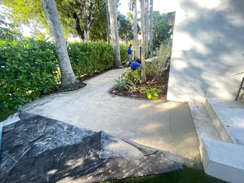 During the install: lawn install in Miami, FL