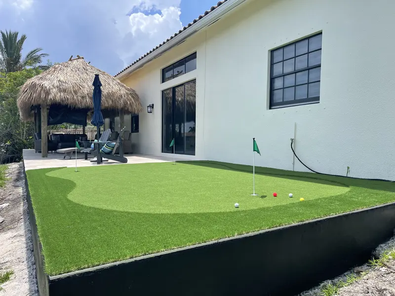 Finished: canal-side putting green in Pembroke Pines, FL, photo 2 of 8