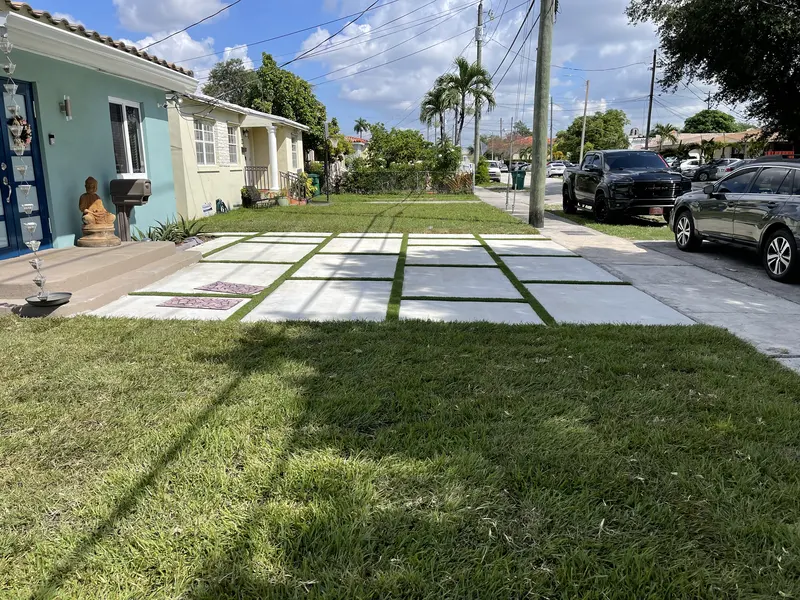 Finished: turf strips between driveway slabs in South Miami, FL, photo 4 of 5