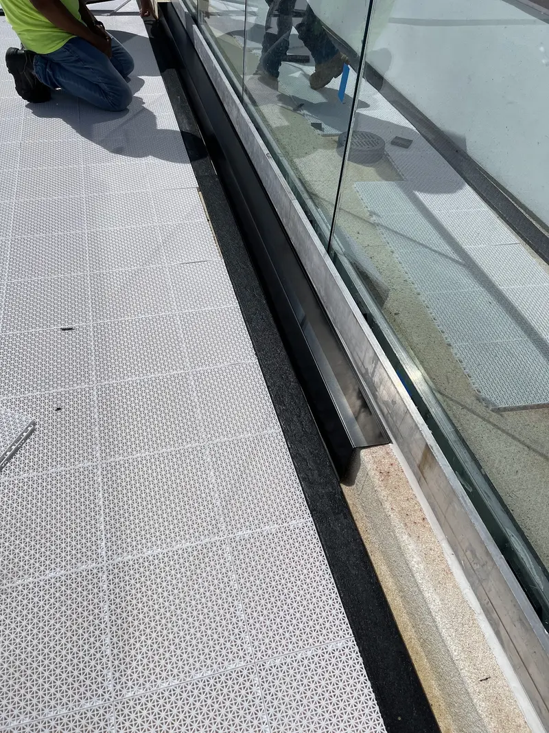 During the install: commercial rooftop terrace in West Palm Beach, FL